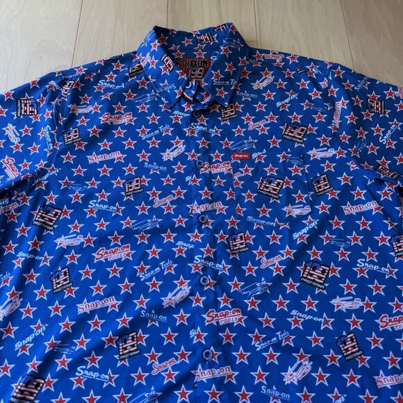 Dixxon Shirt XL Blue Pastrana Snap On Short Sleeve Button Up Casual Workwear - Picture 3 of 8